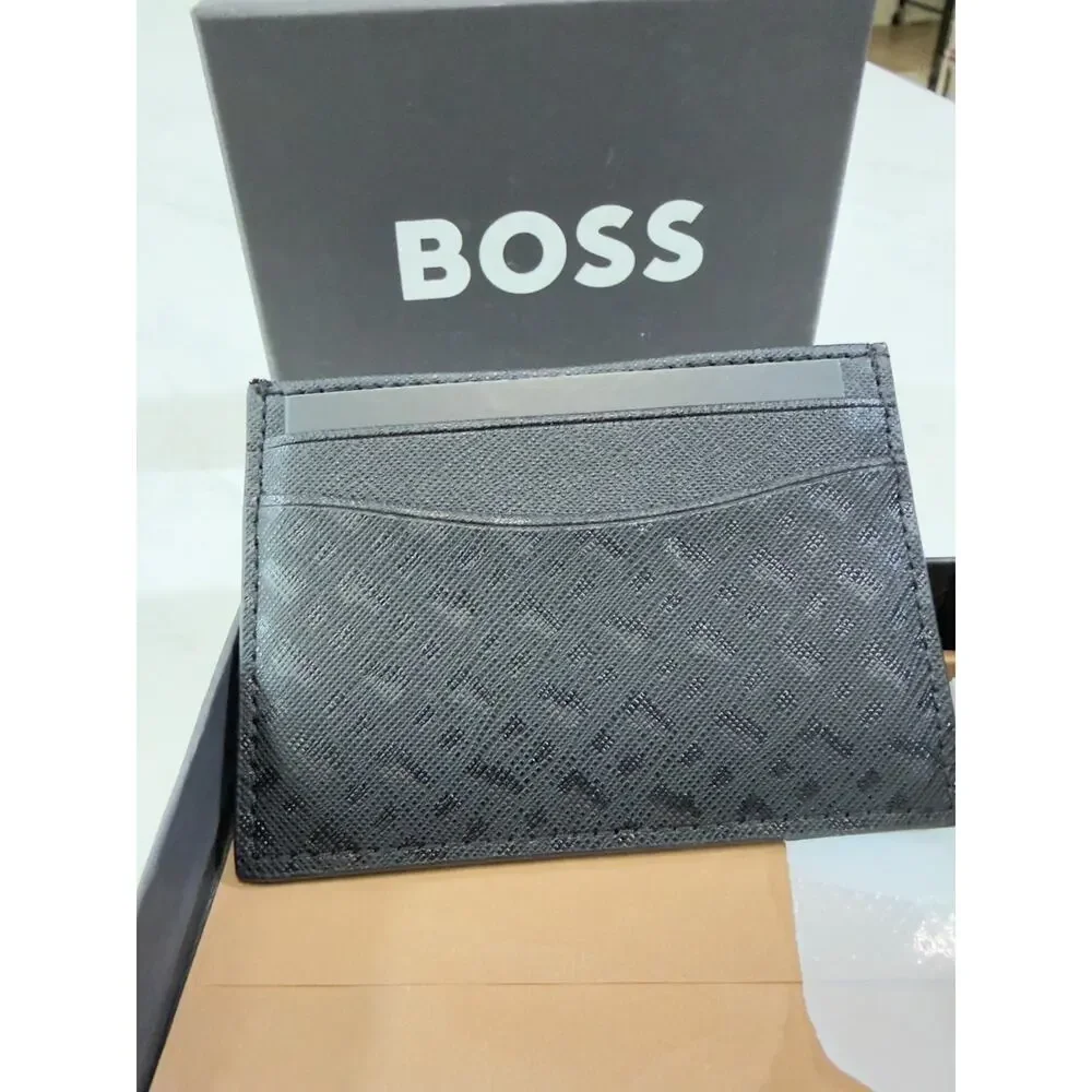 NWT BOSS Monogram Card Holder with Logo Trim, $80 MSRP